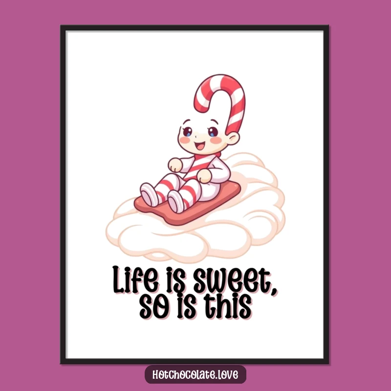 Funny Free Printable Wall Art: Candy Cane Slide, Hilarious Downloadable Decor