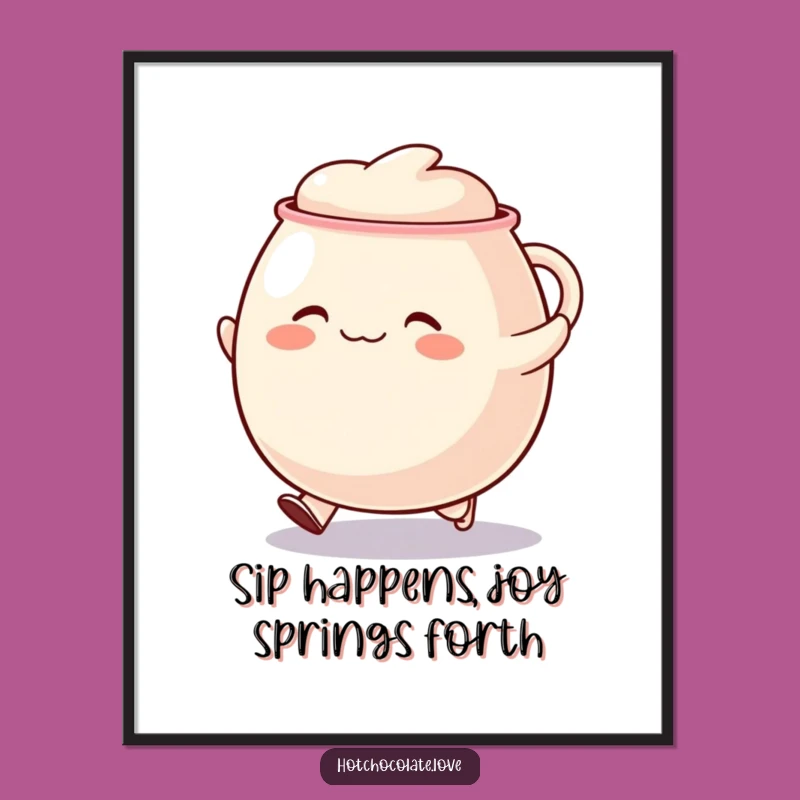 Funny Free Printable Wall Art: Dancing Mug Downloadable Decor