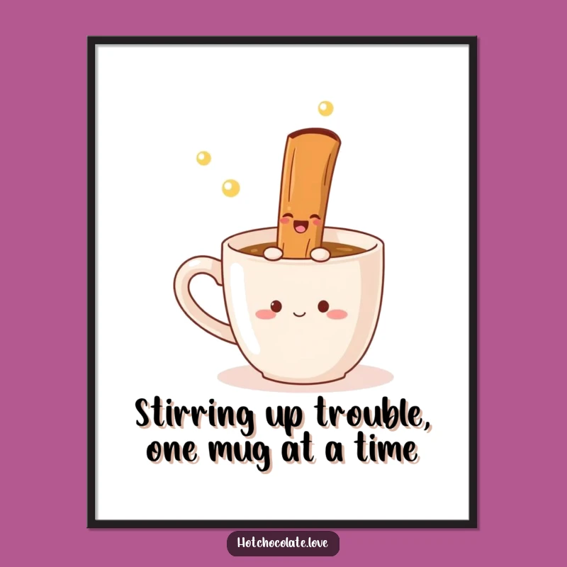 Funny Free Printable Wall Art Cinnamon Stick Mug Twirl Downloadable Art