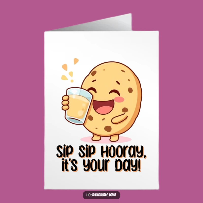 Free Printable Birthday Card: Joyful Cookie Sip, Funny Downloadable Gift