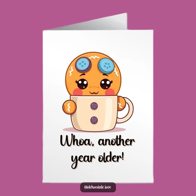 Free Printable Birthday Card: Surprised Gingerbread Man, Funny Downloadable Gift