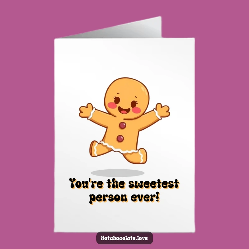 Free Printable Funny Birthday Card: Joyful Gingerbread Person for a Playful Celebration
