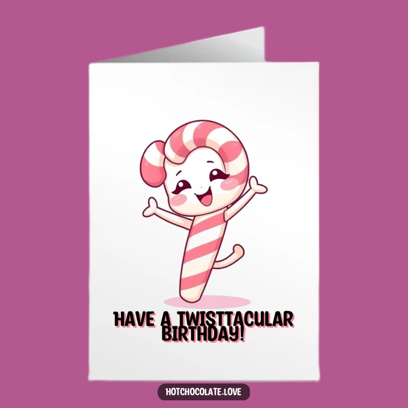 Free Printable Funny Candy Cane Birthday Card: Cartwheel into Celebration