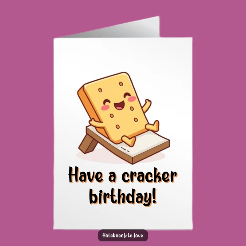 Free Printable Birthday Card: Jolly Graham Cracker Slide Funny Downloadable