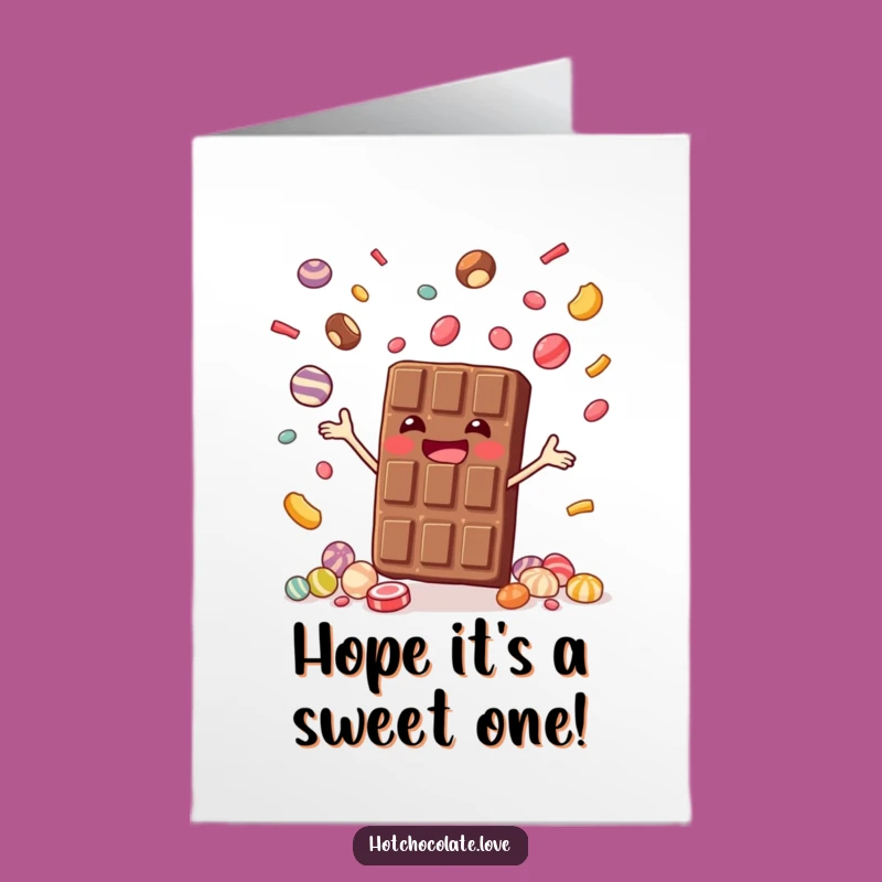 Free Printable Birthday Card: Chocolate Bar Juggling Fun
