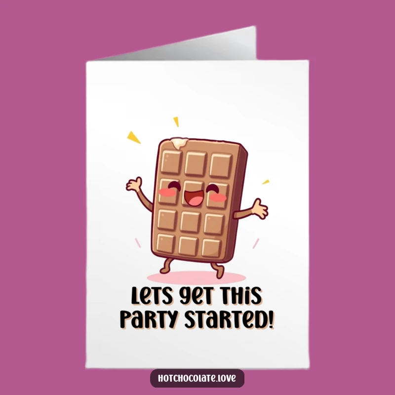Free Printable Birthday Card: Dancing Chocolate Bar Funny Gift