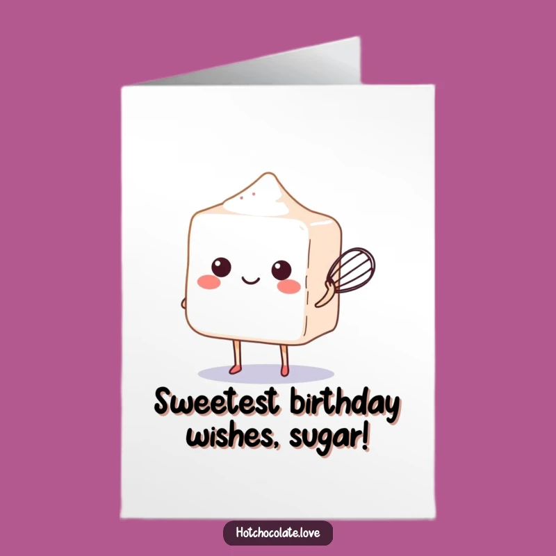 Free Printable Sugar Cube Birthday Card: Funny Whisk Downloadable Gift for Sweet Celebrations!