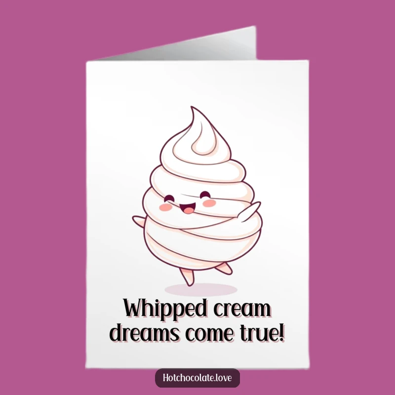 Free Printable Whipped Cream Birthday Card: Happy Dollop humor, Funny Downloadable Gift
