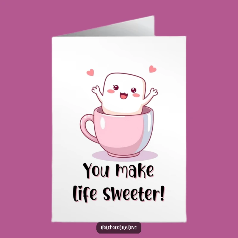 Free Printable Birthday Card: Happy Marshmallow Mug Funny Downloadable Gift