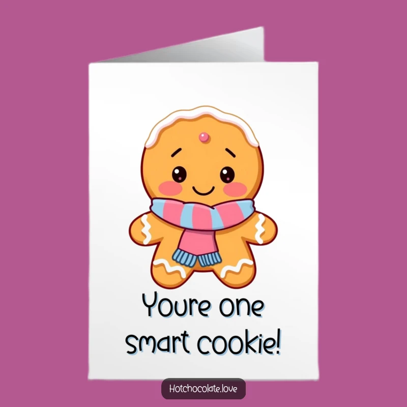 Free Printable Birthday Card: Gingerbread Cookie Scarf Funny Gift