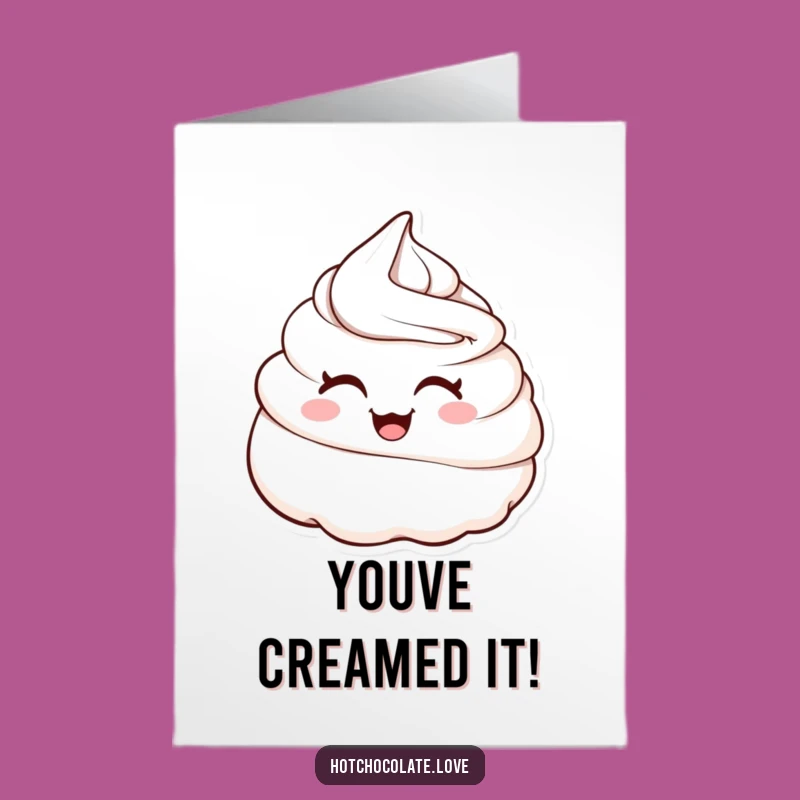 Free Printable Birthday Card: Winking Whipped Cream Dollop Funny Downloadable Greeting