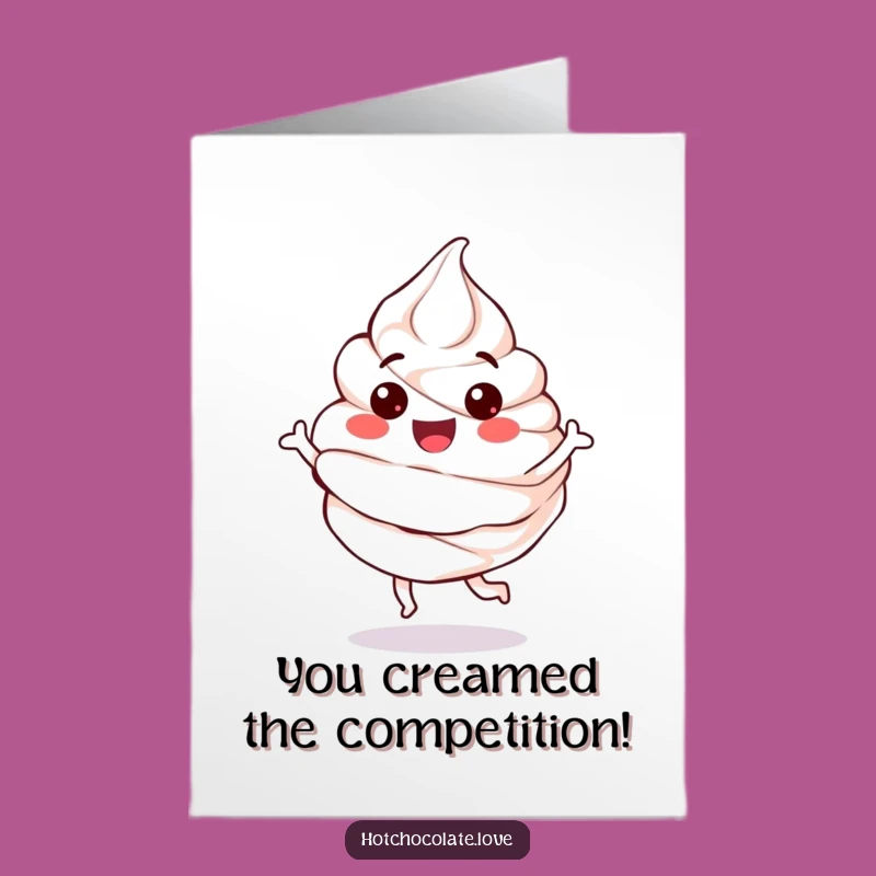 Free Printable Congrats Card: Bouncing Whipped Cream, Joyful DIY Downloadable Celebration!
