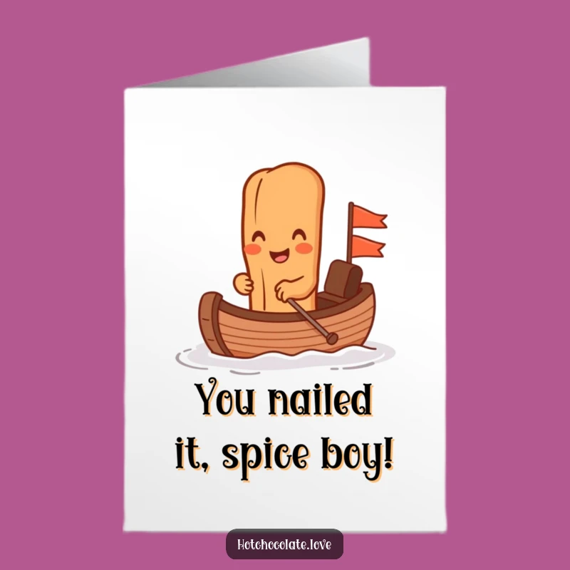 Free Printable Congrats Card: Cinnamon Stick & Chocolate Boat Victory!