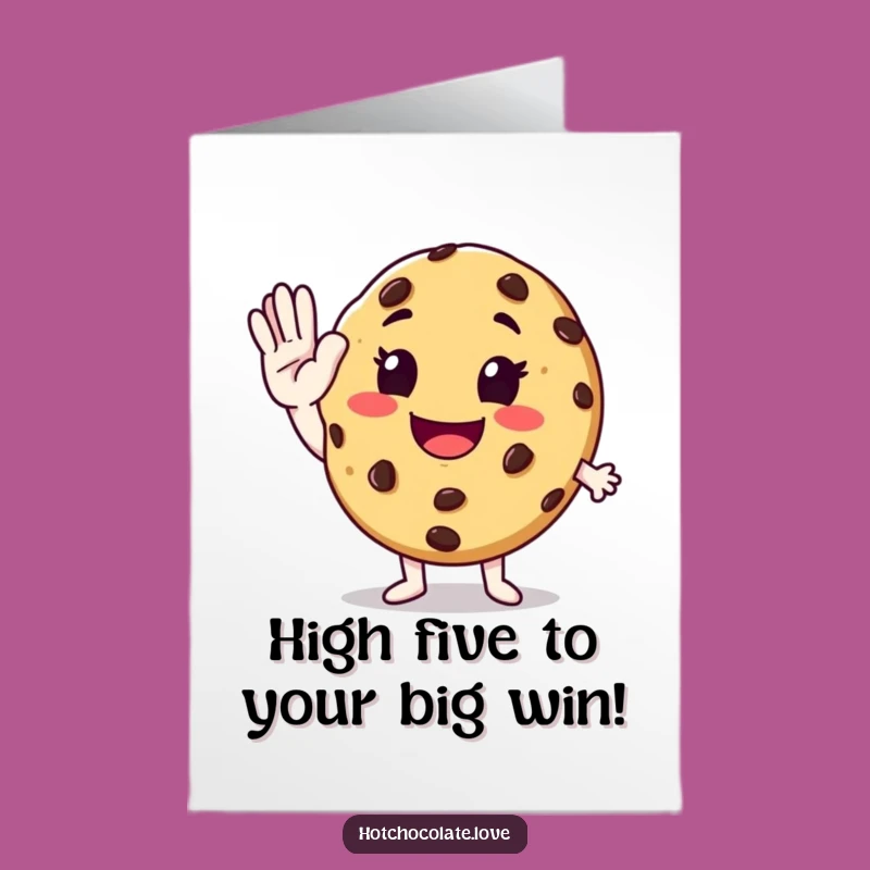 Free Printable Congrats Card: Cookie High-Five for Your Win!
