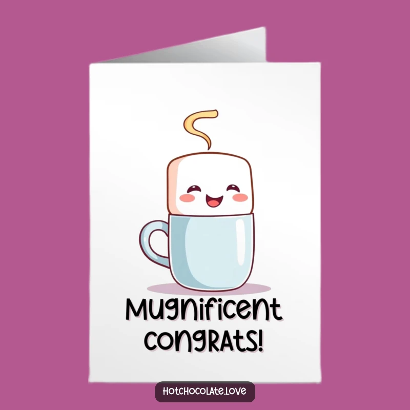 Free Printable Congratulations Card: Joyful Marshmallow Mug Humorous Downloadable
