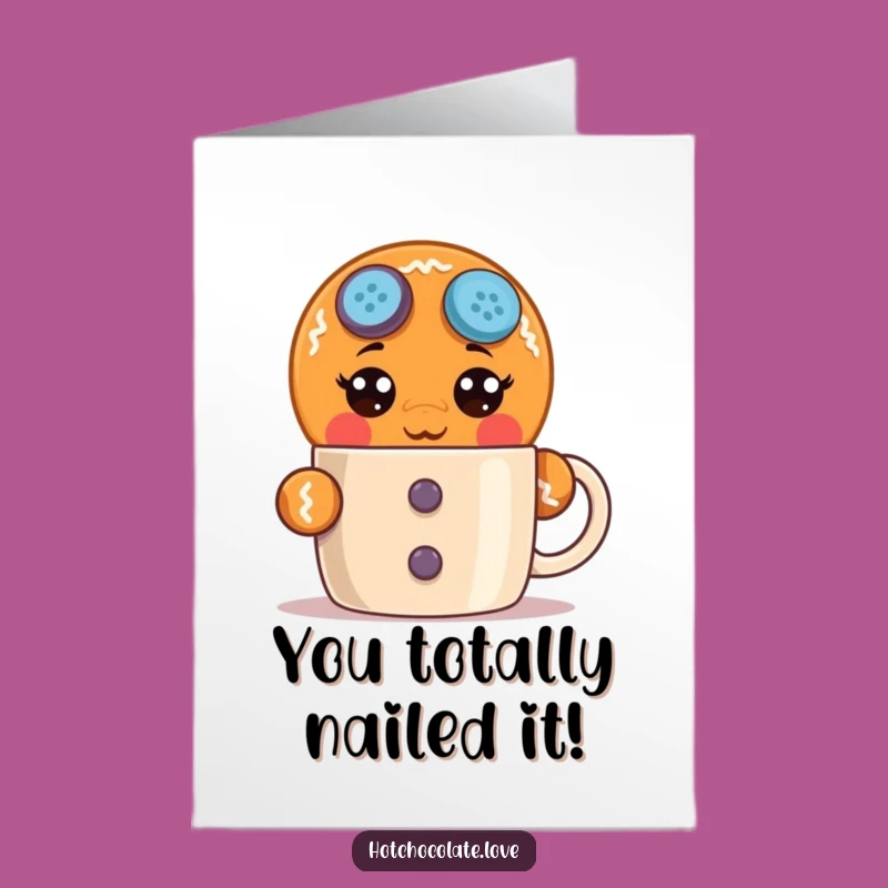 Free Printable Congratulations Card: Shocked Gingerbread Man, Funny Downloadable
