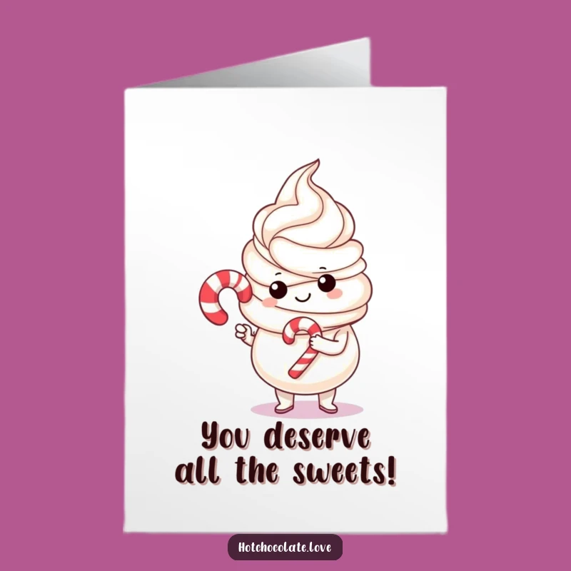 Free Printable Congratulations Card: Whipped Cream & Candy Cane Funny Downloadable Gift