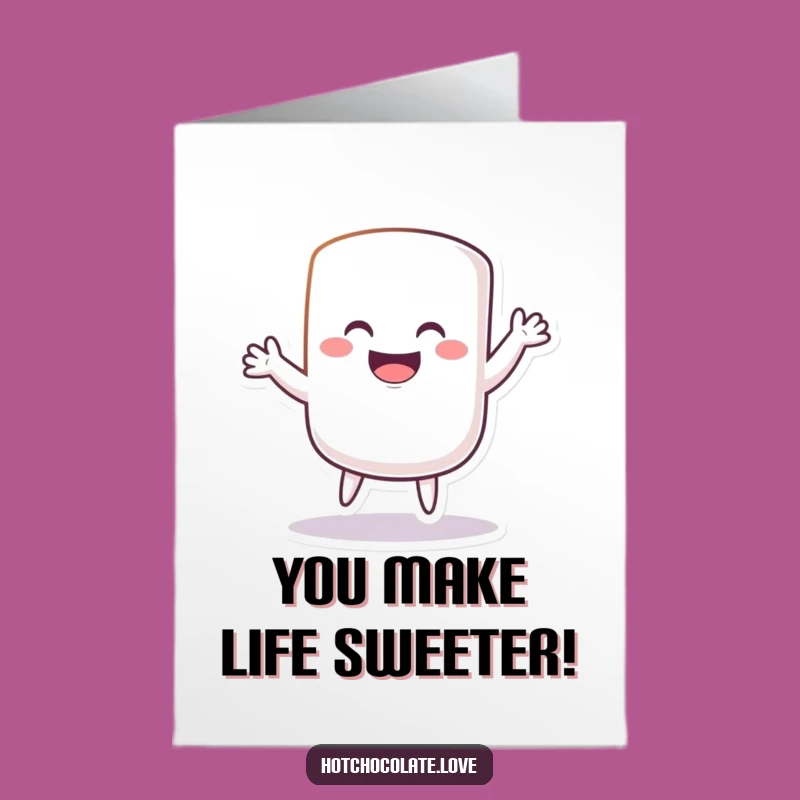 Free Printable Marshmallow Congrats Card: Funny Dancing Treat Downloadable Gift