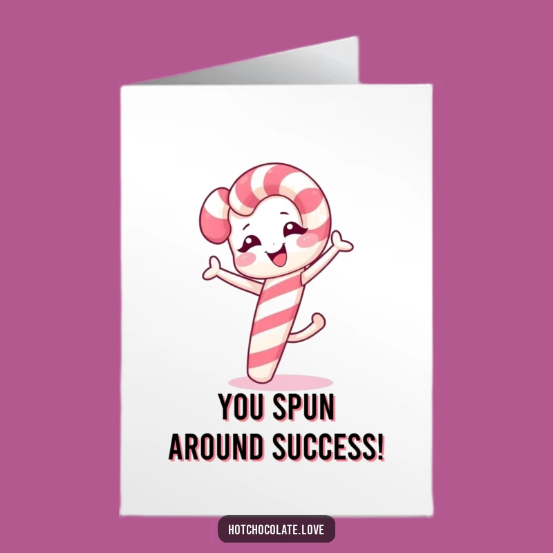 Free Printable Funny Candy Cane Congrats Card: Flip into Success