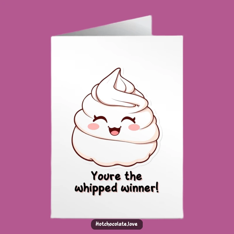 Free Printable Congrats Card: Winking Whipped Cream Dollop for Funny Celebrations
