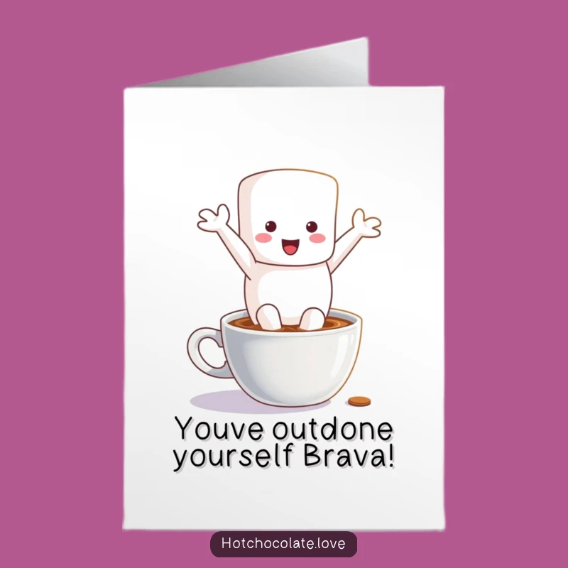 Free Printable Congrats Card: Marshmallow Dive, Funny Downloadable Gift