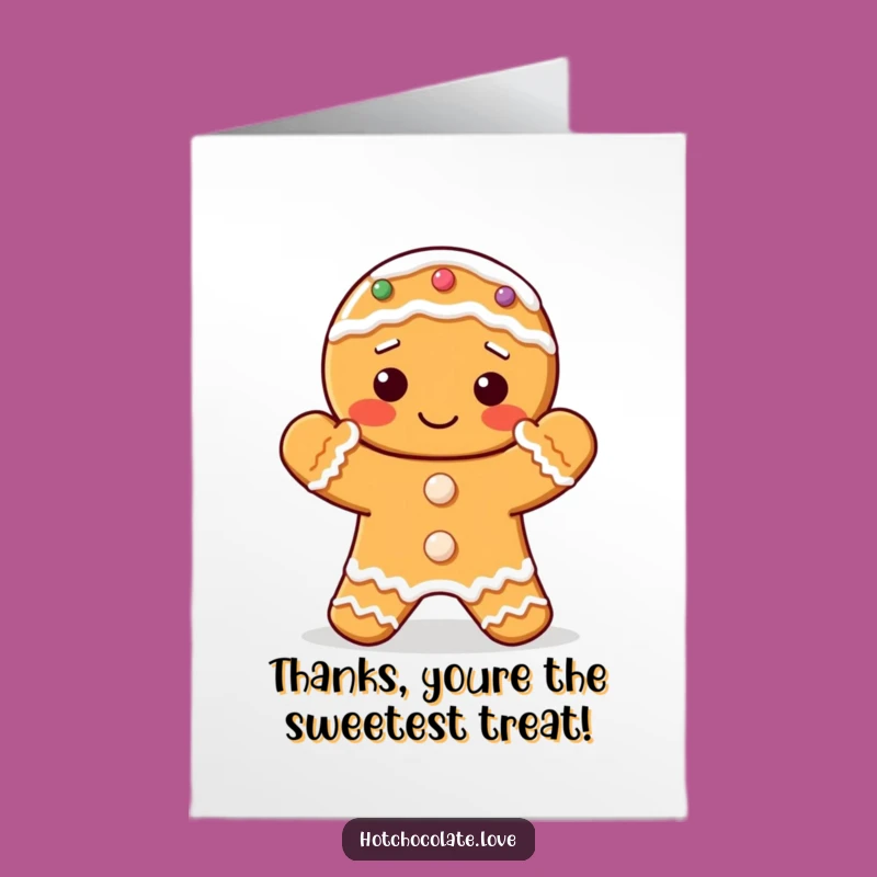 Free Printable Thank You Card: Gingerbread Cookie Claps with Gratitude, Print at Home!