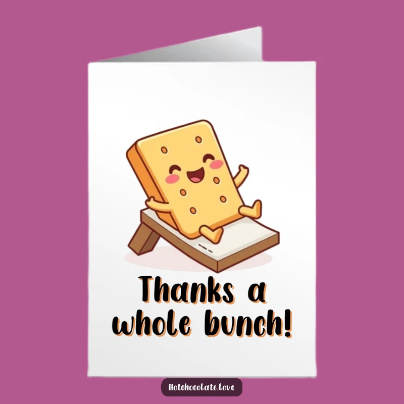 Free Printable Thank You Card: Graham Cracker Slide Funny Downloadable
