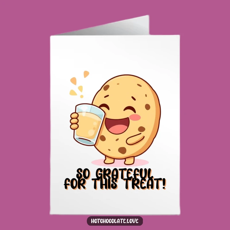 Free Printable Thank You Card: Happy Cookie Sip, Funny Downloadable Gratitude