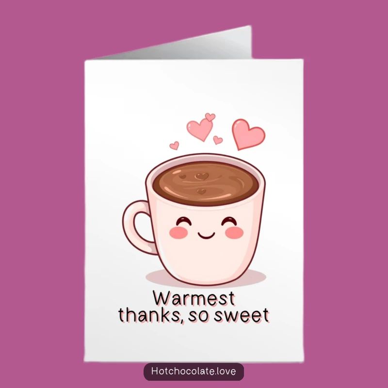 Free Printable Thank You Card: Hot Chocolate Smile Gratitude