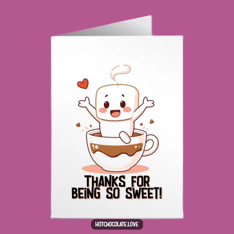 Free Printable Thank You Card: Marshmallow's Sweet Plunge - Funny Downloadable Gift!