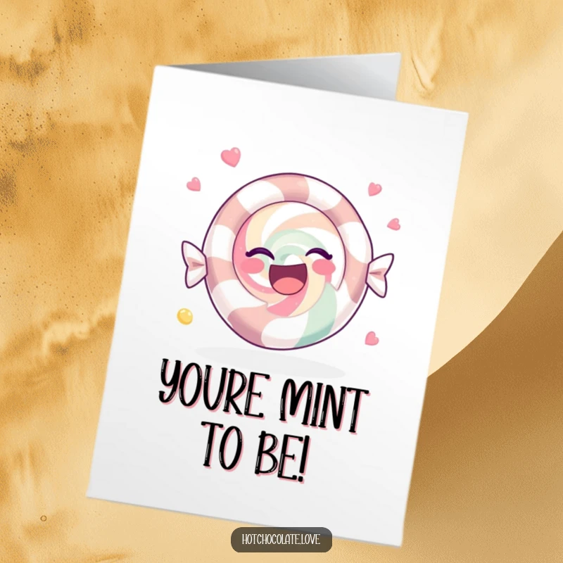 Funny Free Printable Thank You Card of a peppermint candy enthusiastically spinning with pure, unadulterated joy.