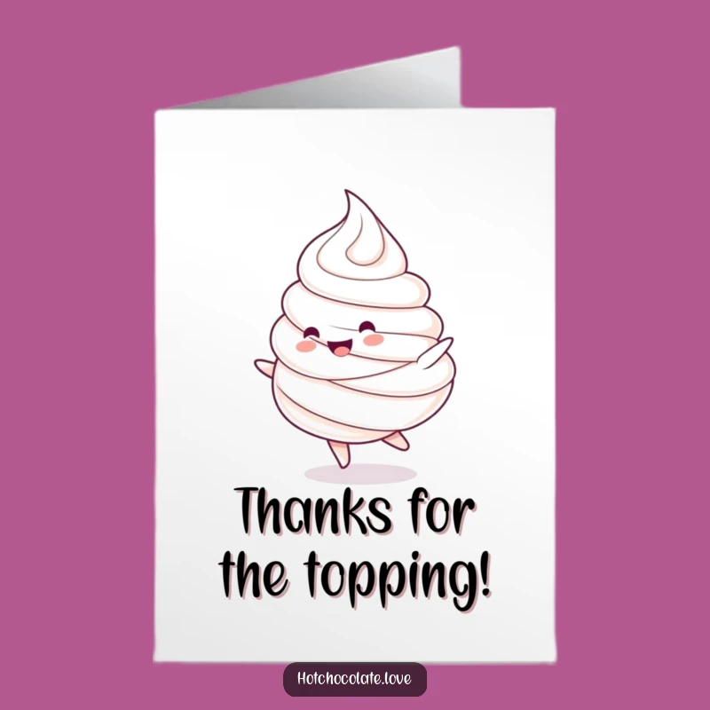 Free Printable Whipped Cream Thank You Card: Happy Dollop humor, Funny Downloadable Gift