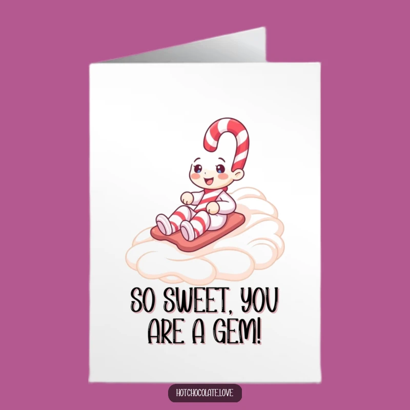 Free Printable Thank You Card: Candy Cane Slope, Funny Downloadable Gift