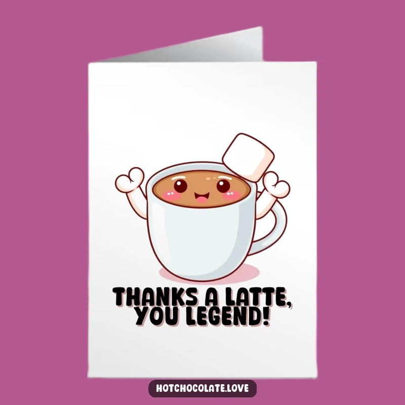 Free Printable Thank You Card: Hot Chocolate Mug Sending Gratitude, Print at Home!