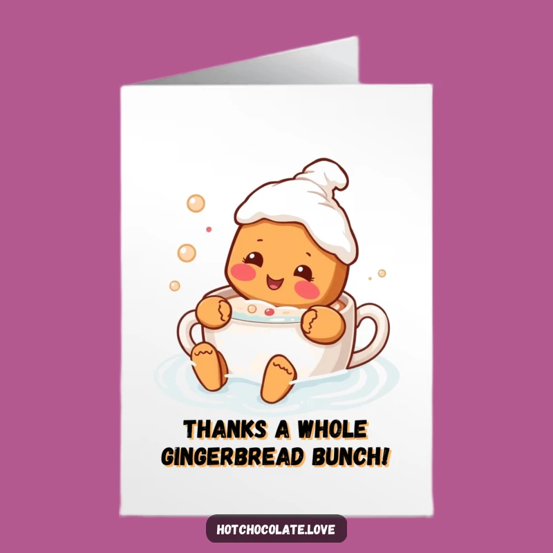 Free Printable Thank You Card: Gingerbread Soak, Funny Downloadable Gift