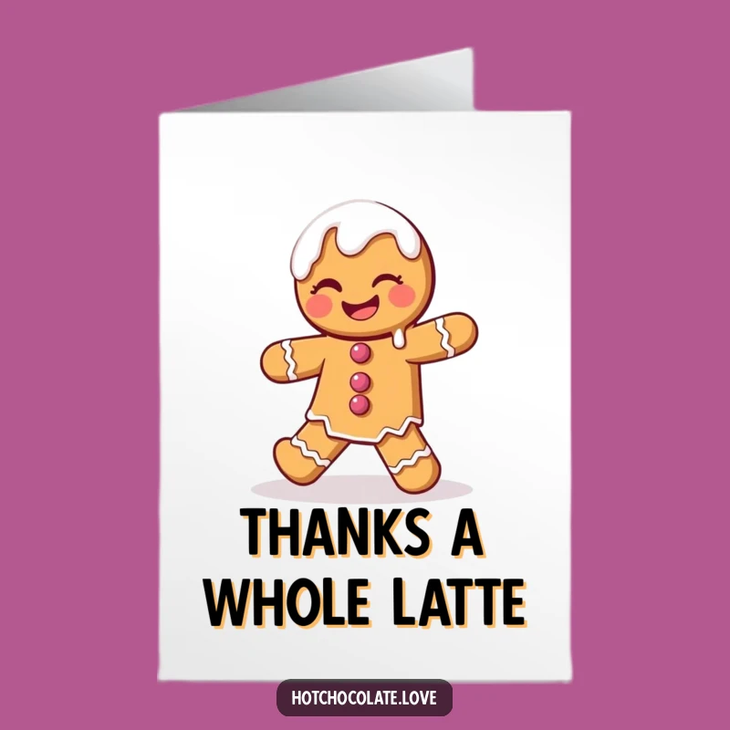Free Printable Gingerbread Thank You Card: Dancing Icing Man Downloadable Gift