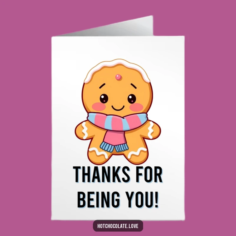 Free Printable Gingerbread Thank You Card: Scarf Funny