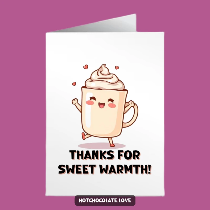 Free Printable Thank You Card: Dancing Hot Chocolate - Sweet Downloadable Thanks