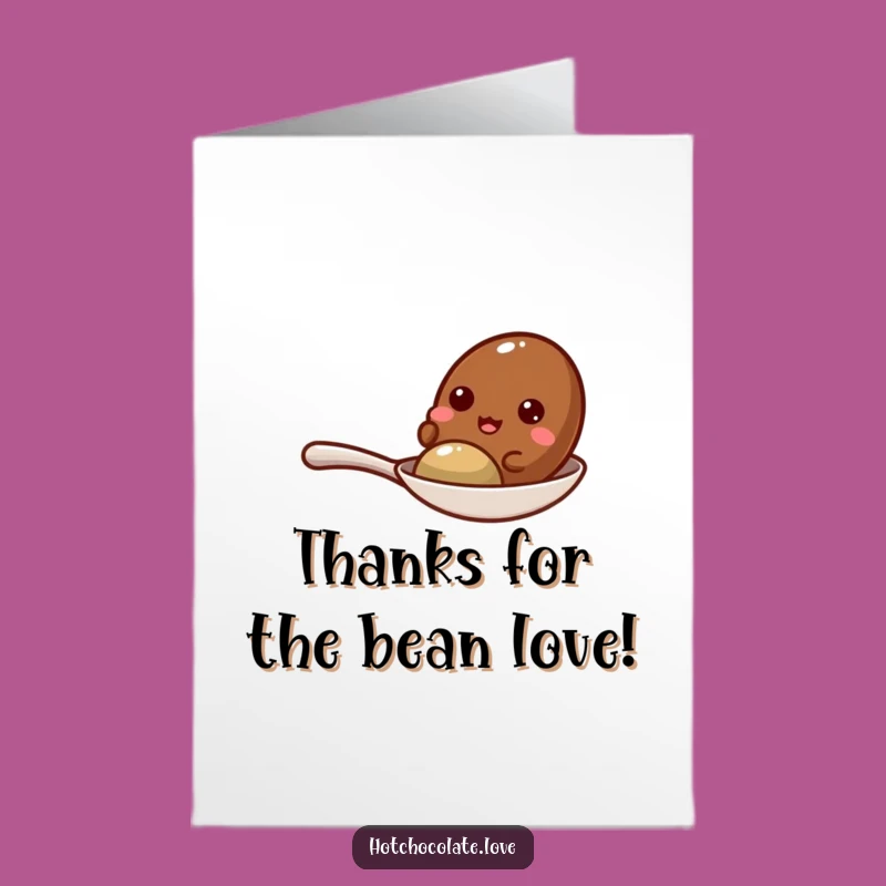 Free Printable Cocoa Bean Thank You Card: Giggling Downloadable Gift for Sweet Thanks!