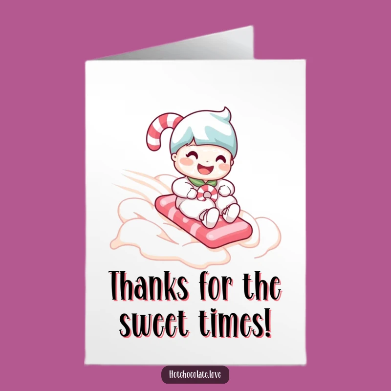 Free Printable Thank You Card: Sweet Candy Cane Whipped Cream Thanks Download