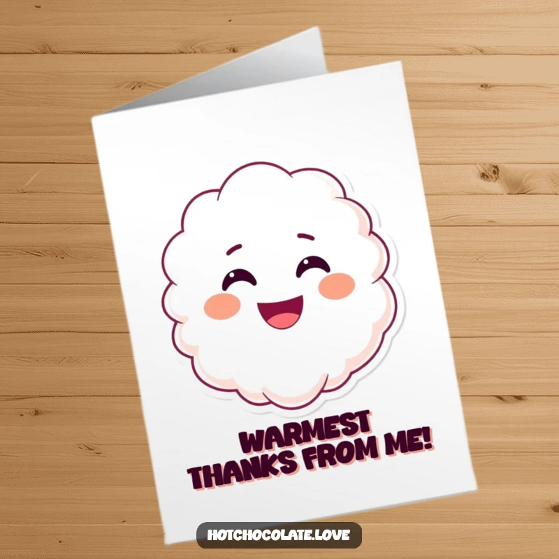 Funny Free Printable Thank You Card: Smiling steam puff with a happy face, perfect for expressing thanks.
