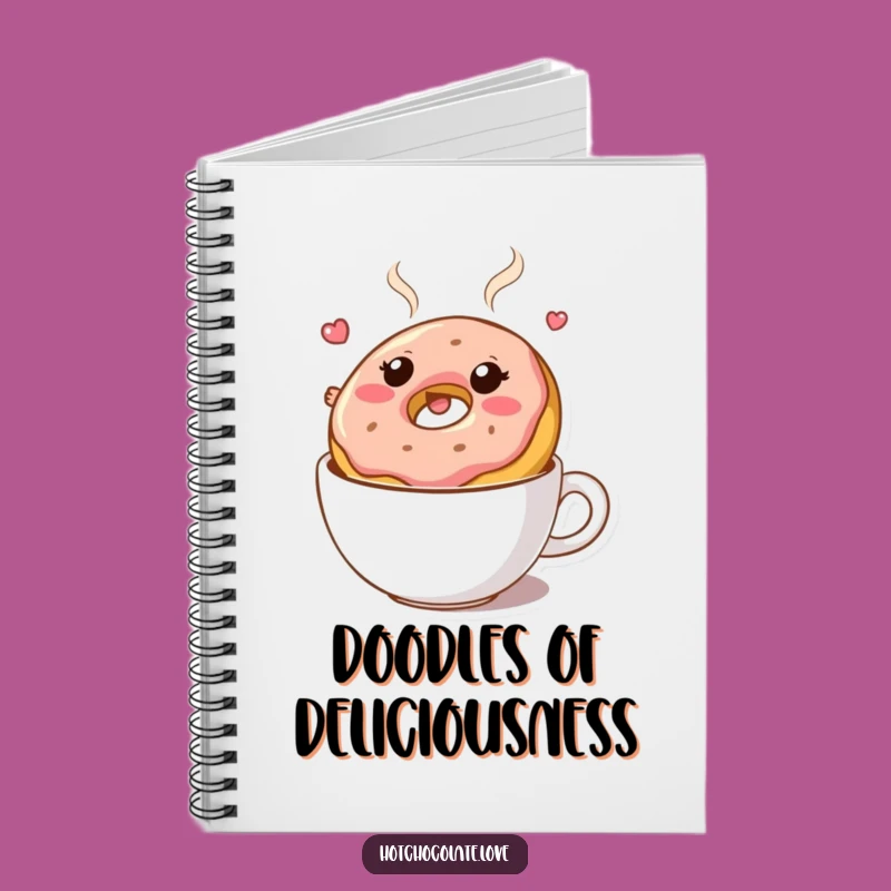Funny Donut Notebook: Bouncy Character Hot Chocolate Journal