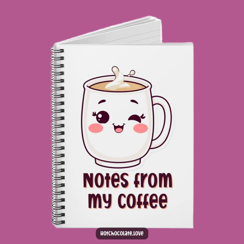 Funny Bubbling Mug Notebook: Content Winking Character Journal