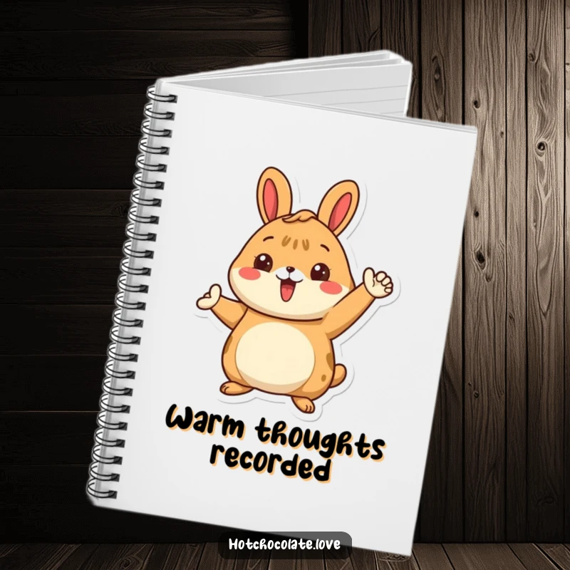 Funny notebook with a proud cinnamon bun character in a warm, inviting pose, perfect for notes, journaling, and creative ideas.