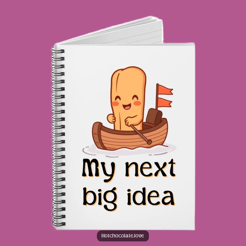 Funny Cinnamon Stick Chocolate Boat Notebook - Jot Down Ideas with Humor