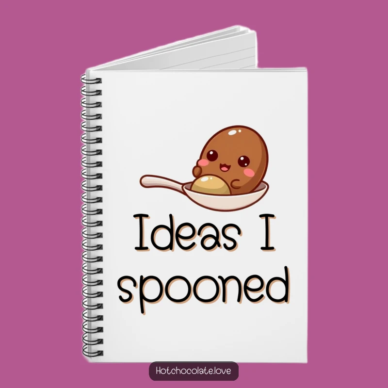 Funny Giggling Cocoa Bean Spoon Notebook - Jot Down Joyful Notes Gift