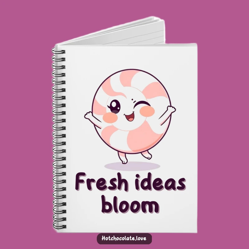 Funny Peppermint Spin Notebook: Winking Character Spinning, Ideal for Jotting Cool Ideas