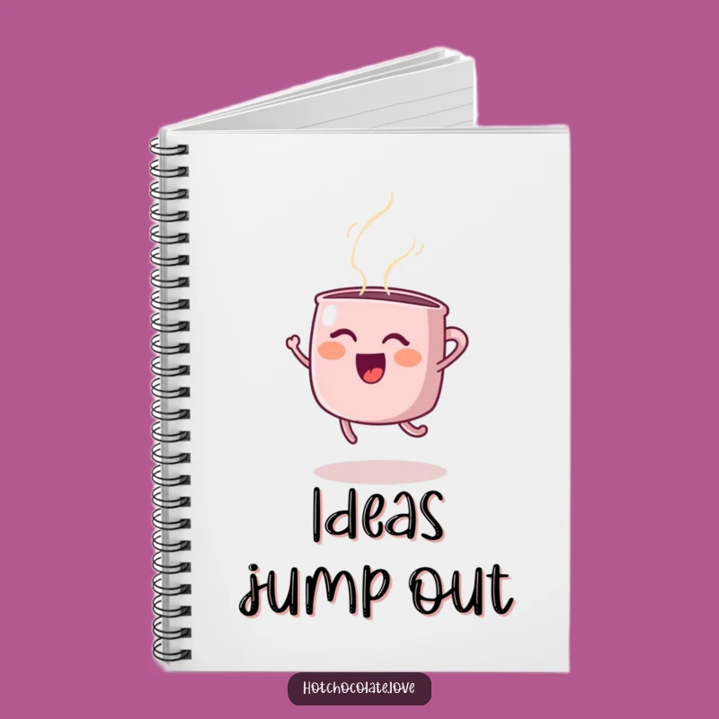 Funny Steaming Mug Joyful Jump Notebook - Jot Down Ideas with a Giggle!