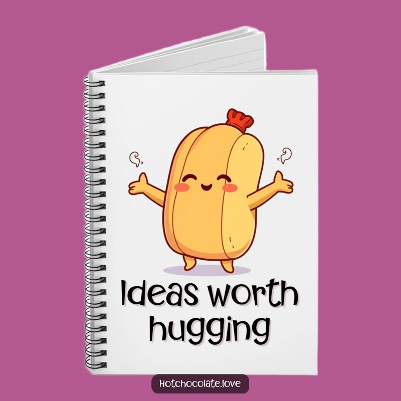 Funny Hot Dog Hug Notebook - Jot Down Warm Thoughts