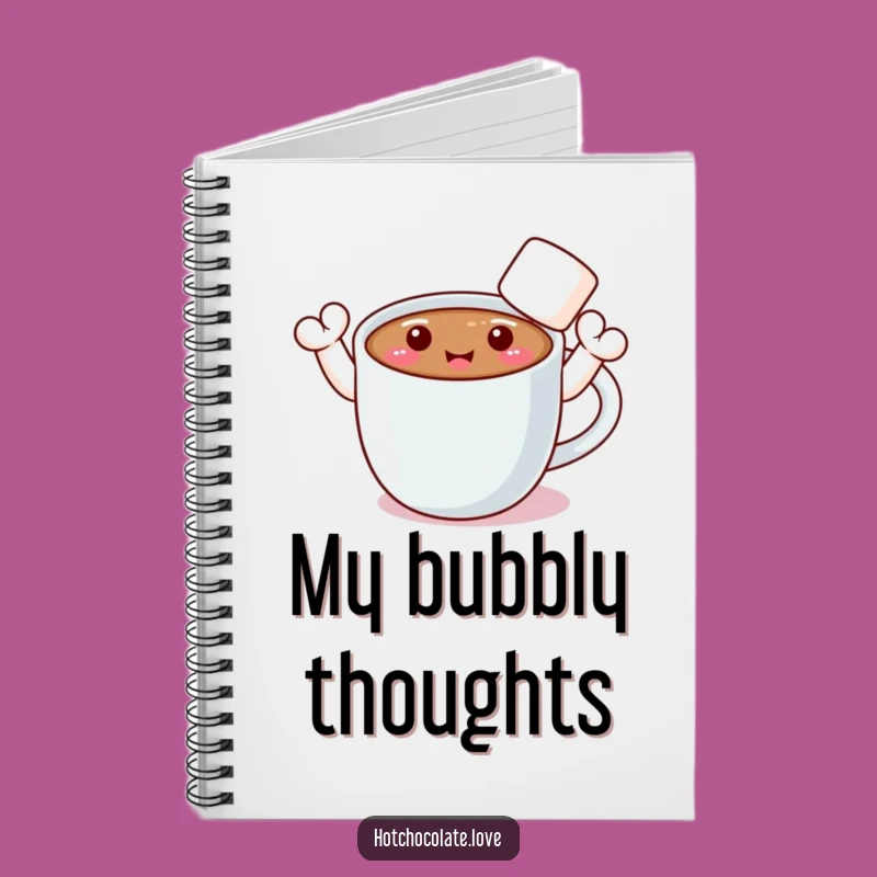 Funny Hot Chocolate Notebook: Waving Marshmallow Arms for Jotting Notes, Humorous Diary Gift